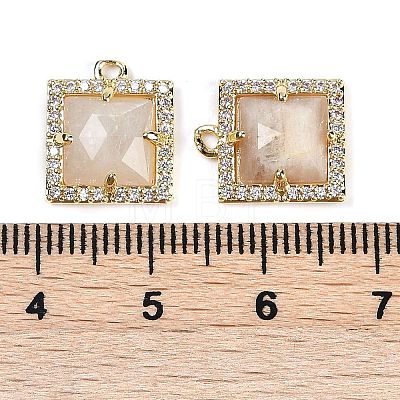 Natural Moonstone Faceted Square Charms G-I375-06G-03-1