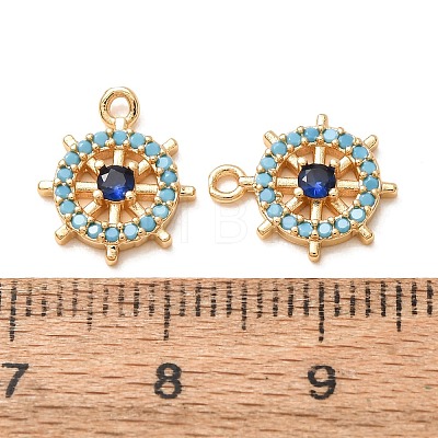 Brass Micro Pave Colorful Cubic Zirconia Pendants CU-K002-14G-1