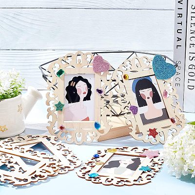 Fingerinspire Undyed Wooden Photo Frame DIY-FG0002-86-1