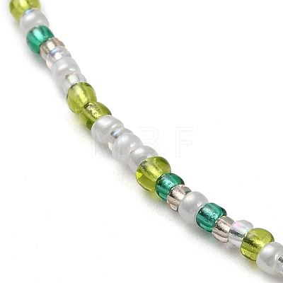 Glass Beaded Necklace NJEW-Z029-05O-1