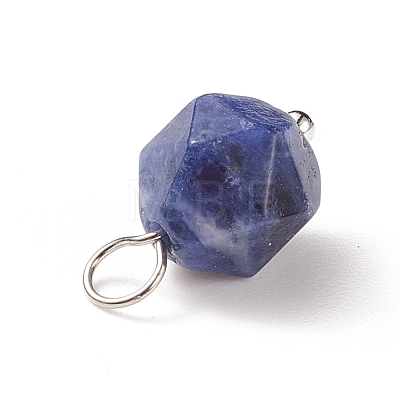 Faceted Natural Sodalite Pendants PALLOY-JF01694-02-1