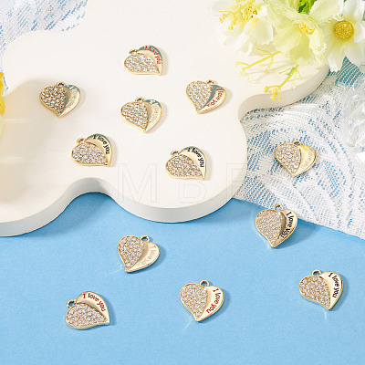 12Pcs 3 Colors Alloy Rhinestone Pendants FIND-TA0010-31-1