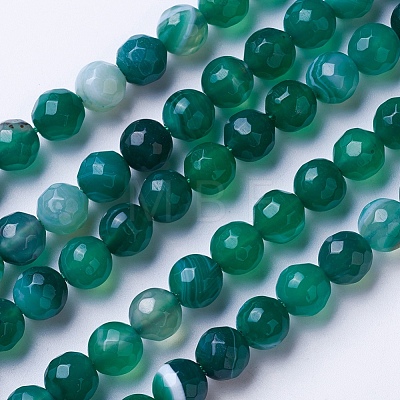 Natural Agate Beads Strands G-G754-6mm-1