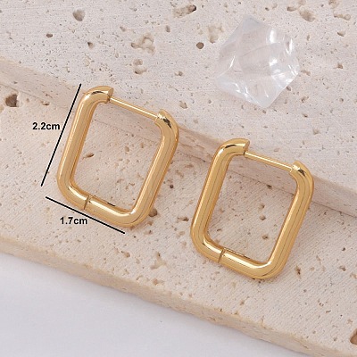 Elegant French Retro Minimalist 201 Stainless Steel Oval Hoop Earrings UN1737-1
