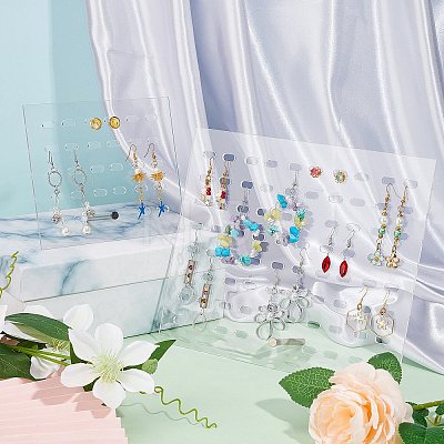 FINGERINSPIRE 2 Sets 2 Styles Detachable Transparent Acrylic Earring Display Stands EDIS-FG0001-53-1