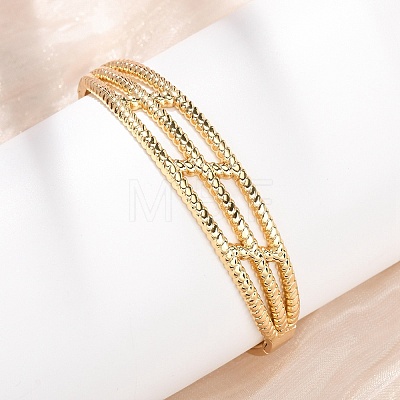 304 Stainless Steel Hinged Bangles for Women BJEW-F527-01G-1