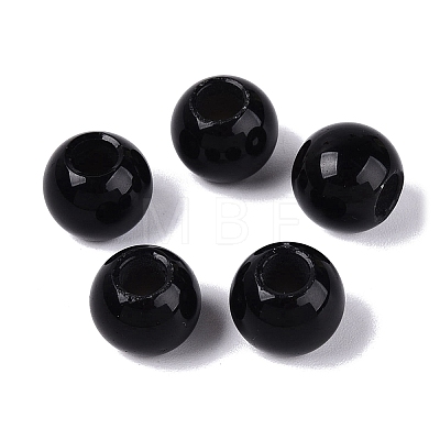 Natural Obsidian European Beads G-Q607-02U-1
