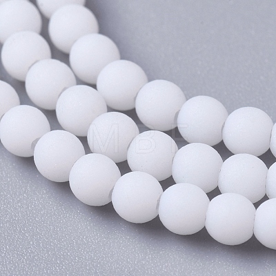 Frosted Opaque Glass Bead Strands FGLA-G002-A11-1