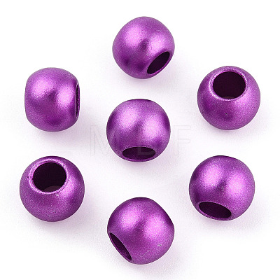 Spray Painted Acrylic European Beads ACRP-WH0002-01C-1