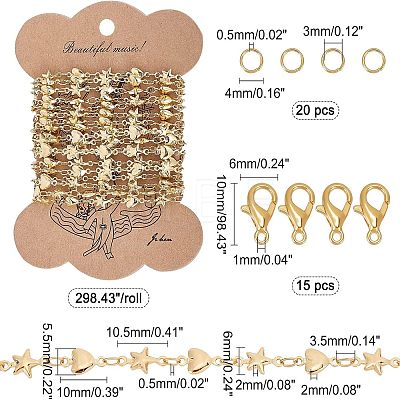 CHGCRAFT 2.5M Brass Link Chains DIY-CA0002-14-1