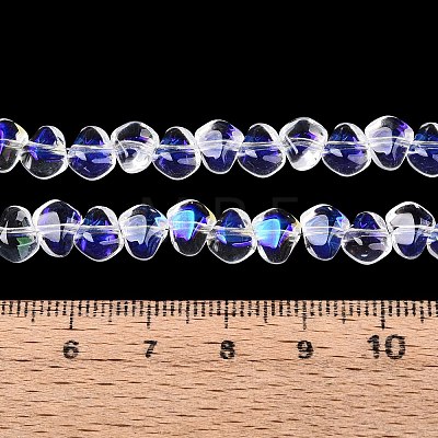 Electroplate Transparent Glass Beads Strands EGLA-Q133-01A-13-1