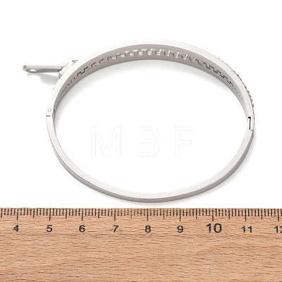 304 Stainless Steel Hinged Rhinestone Bangles for Women BJEW-K307-02P-1
