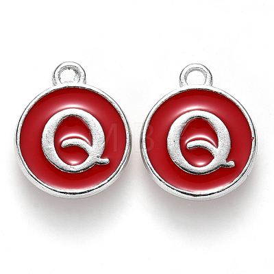 Platinum Plated Alloy Enamel Charms X-ENAM-S118-03Q-P-1