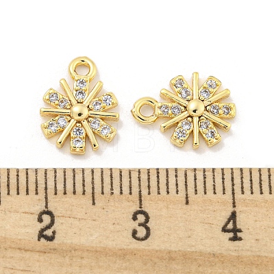 Brass Micro Pave Clear Cubic Zirconia Charms KK-Z044-16G-1