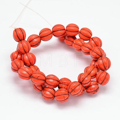 Synthetic Turquoise Bead Strands G-M147-14mm-09-1