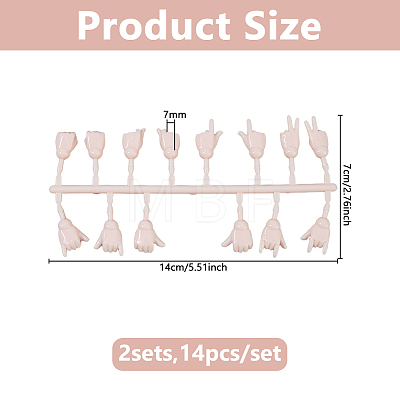 2 Sets Plastic Palm Model DIY-DC0004-35A-1