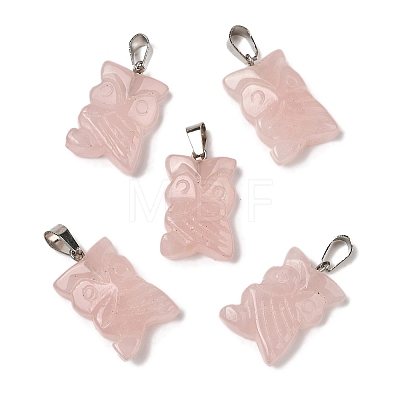 Natural Rose Quartz Pendants G-B127-09P-06-1