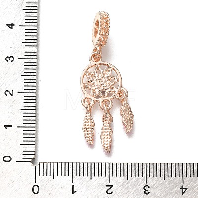 Rack Plating Alloy Rhinestone European Dangle Charms PALLOY-P307-08RG-1