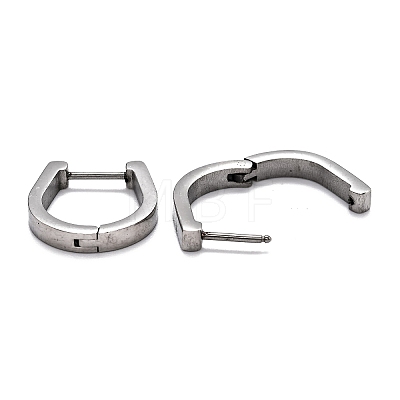 304 Stainless Steel Huggie Hoop Earrings STAS-J033-14B-P-1