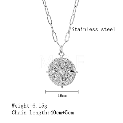 Stainless Steel Sun Pendant Necklaces YN2147-2-1