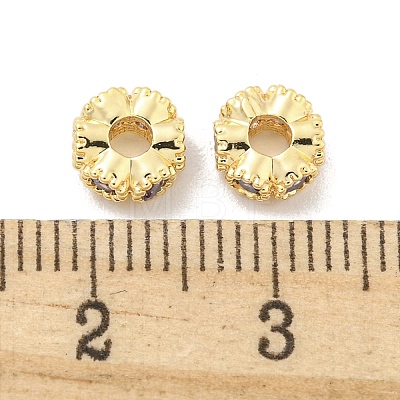 Brass Micro Pave CLear Cubic Zirconia Beads KK-Z044-06B-1