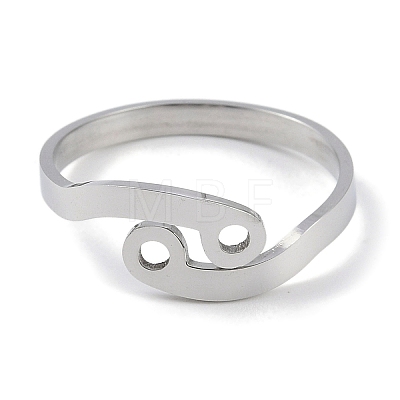 Non-Tarnish Constellations 304 Stainless Steel Open Cuff Ring for Women RJEW-L122-001P-12-1