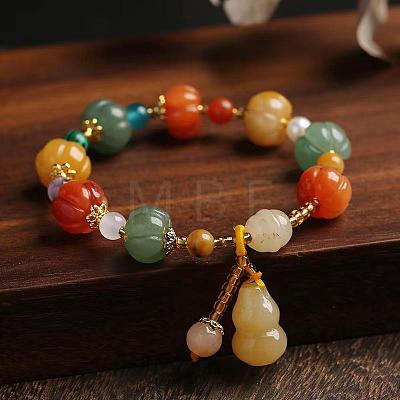 Gourd & Pumpkin Resin Beaded Charm Bracelets FS-WG50C96-01-1