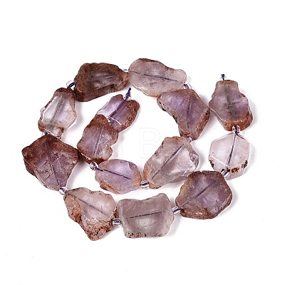 Natural Purple Phantom Quartz/Purple Lodolite Quartz Slice Beads Strands G-N362-11A-01-1