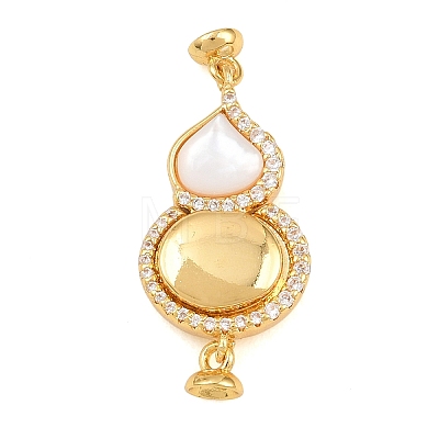Brass Micro Pave Clear Cubic Zirconia Magnetic Clasps CU-CBA8264-06G-1