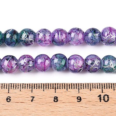 Drawbench Crackle Glass Beads Strands GLAA-N006-8mm-05-1