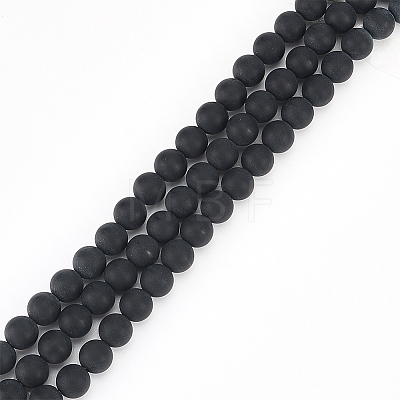 GOMAKERER 3 Strands Natural Black Agate Beads Strands G-GO0001-04-1