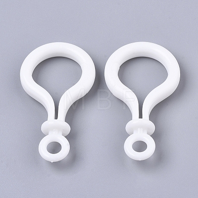 Opaque Solid Color Bulb Shaped Plastic Push Gate Snap Keychain Clasp Findings LS-KY-T021-01L-1
