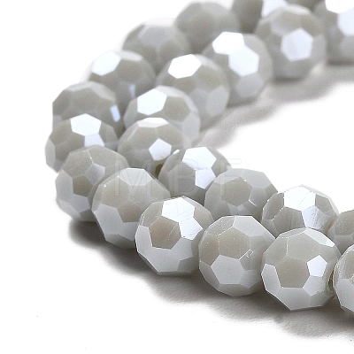 Electroplate Opaque Glass Beads Strands X-EGLA-A035-P8mm-A22-1