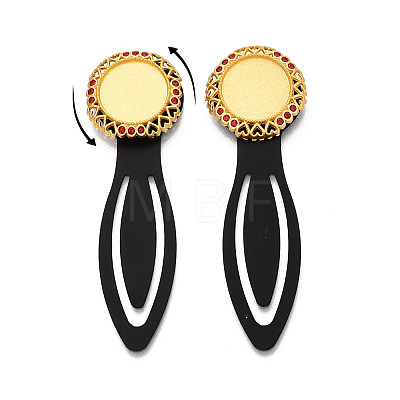 Alloy & Iron Bookmark Cabochon Settings PALLOY-N184-04G-1