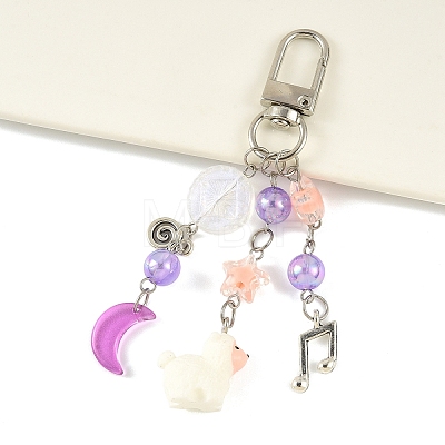 Alloy & Acrylic & Resin Pendant Decorations HJEW-YW00335-06-1