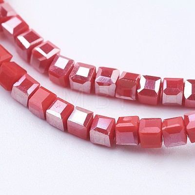 Electroplate Opaque Glass Beads Strands LS-EGLA-F121-HR-C01-1