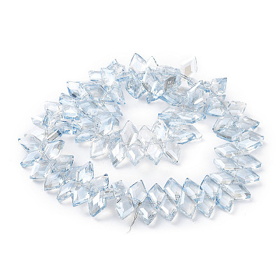 Electroplate Rhombus Glass Beads Strands EGLA-A036-12A-M-1
