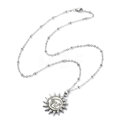 304 Stainless Steel Pendant Necklace for Girl Women NJEW-JN04280-02-1