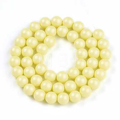 Baking Painted Pearlized Glass Pearl Bead Strands HY-N002-8mm-B03-1