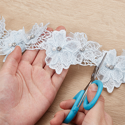 Double Layer Polyester Flower Lace Ribbons DIY-WH0656-60A-1