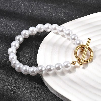 Plastic Pearl Beaded Bracelets for Women BJEW-L716-02G-1