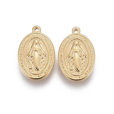 304 Stainless Steel Religon Charms X-STAS-P231-01G-1