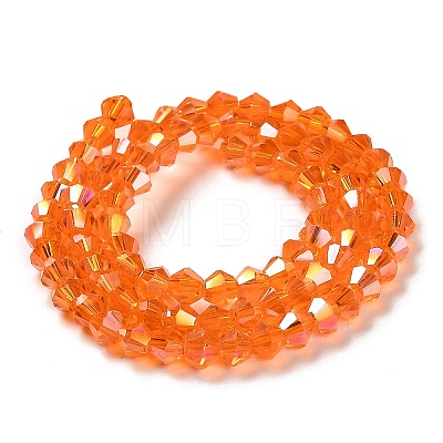 Transparent Electroplate Glass Beads Strands GLAA-F029-4mm-A11-1