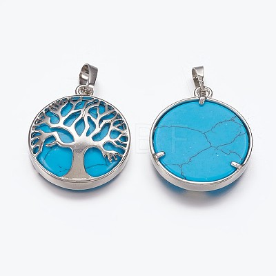 Synthetic Turquoise Pendants G-E449-C03-1