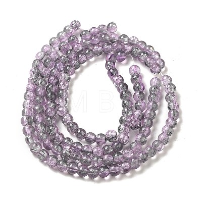 Spray Painted Crackle Glass Beads Strands CCG-Q002-6mm-02-1