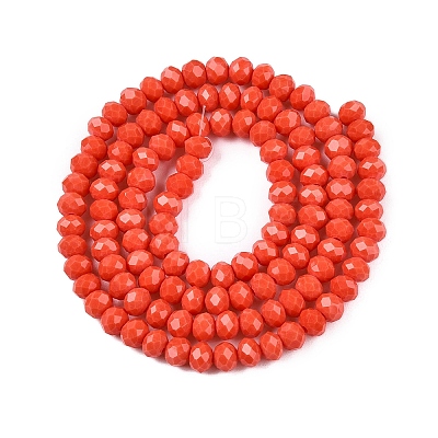 Opaque Solid Color Imitation Jade Glass Beads Strands EGLA-A044-P4mm-D21-1