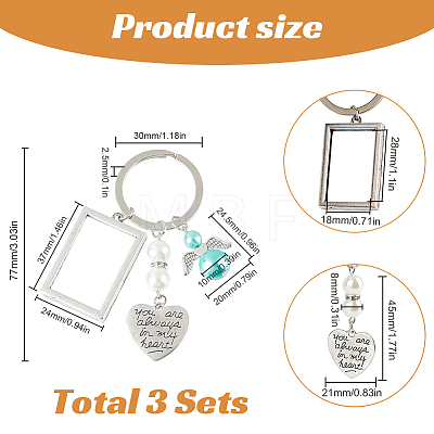 Wedding Bouquet Alloy & Glass Photo Charms DIY-SC0025-62B-1
