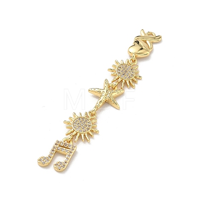 Brass Micro Pave Clear Cubic Zirconia Big Pendants KK-B176-02G-03-1
