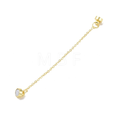 Brass Magnetic Clasp with Cable Safety Chain KK-F839-035G-1