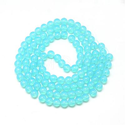 Baking Painted Glass Beads Strands DGLA-Q023-6mm-DB19-1